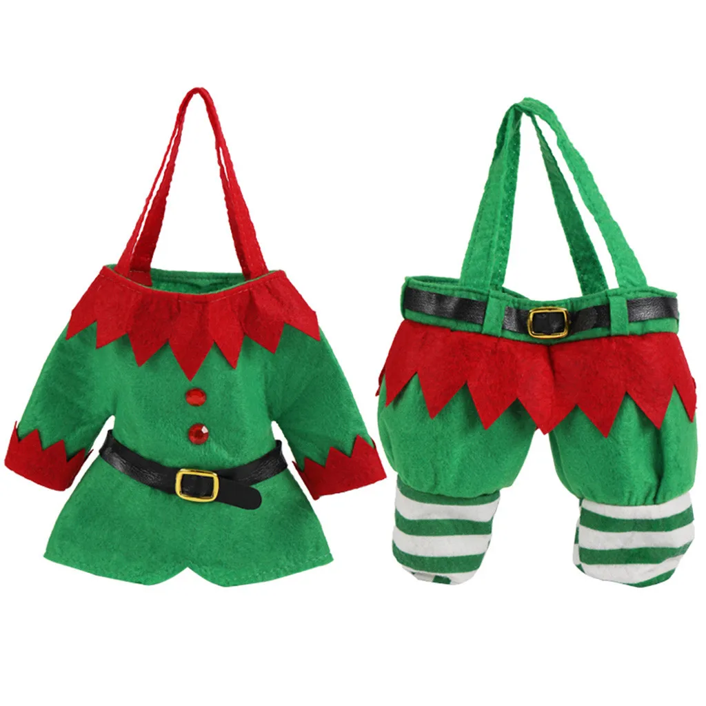 2Pcs New Reusable Christmas Candy Bags Santa Claus Dress Pants Xmas Design christmas presents Gifts Bag cadeau noel navidadF1010 | Дом и сад