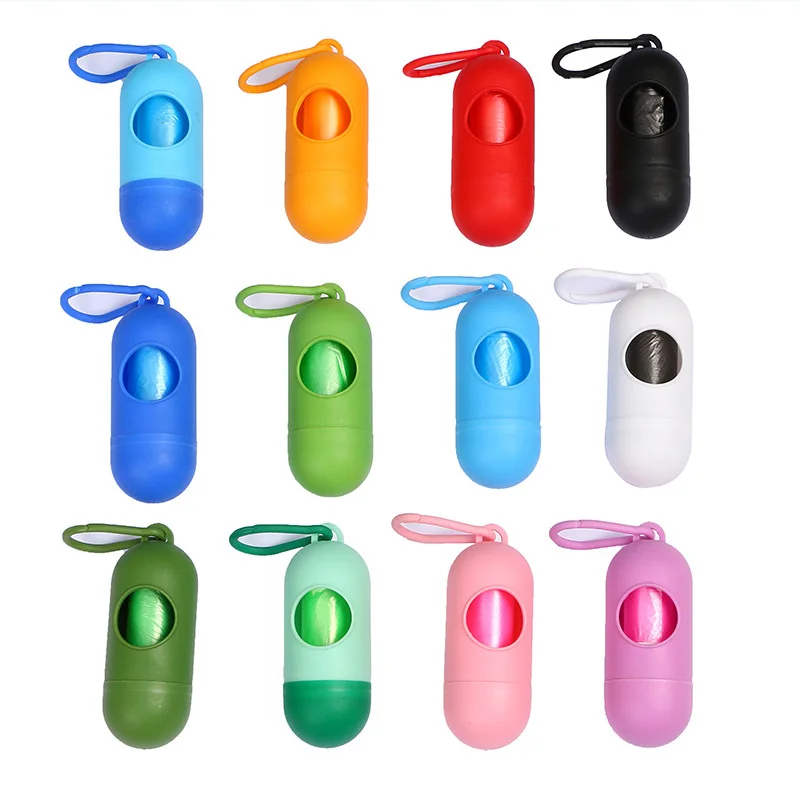 

Pet Products Portable Pet Waste Bag Dispenser Pill Shape Bullet-Shaped Garbage Box Cats Dogs Poop Extractive Clean-up Bags