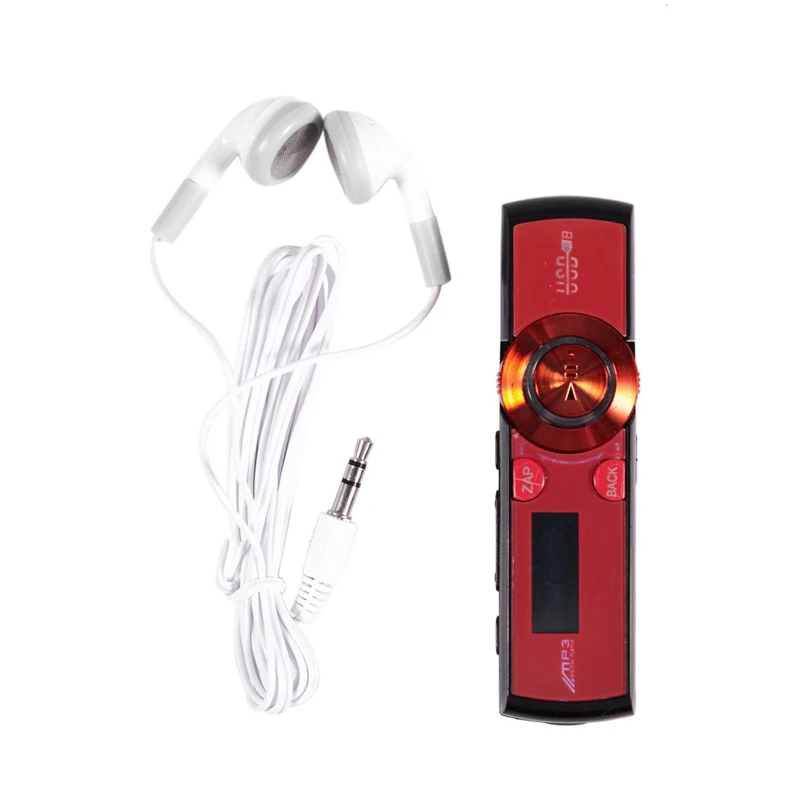 LCD USB MP3 Player FM Radio Support 16GB Micro SD / TF Card With Headphones Red | Электроника