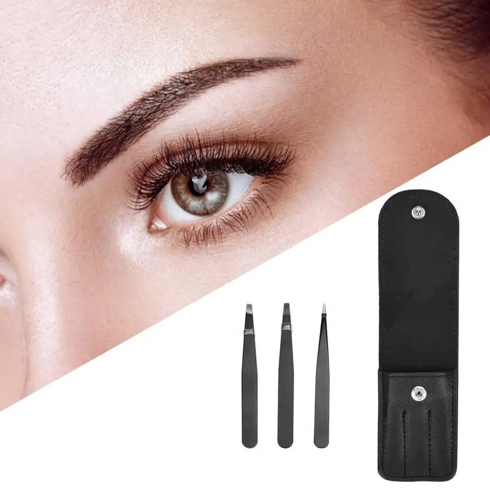 

1Set Tweezers Set Tight Bite Easy to use Stainless Steel Faux Eyelashes Makeup Forceps for Double Eyelid Sticker Makeup Tools