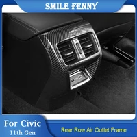 for honda civic 11th gen 2021 2022 abs car rear row air outlet decoration frame cover air vent anti kick styling trim stickers