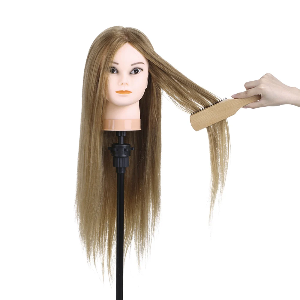 Тренировочная головка 75% настоящие человеческие волосы манекен голова