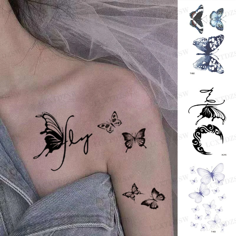 

Temporary Tattoo Stickers,Small Size Butterfly Fake Tattoos, Waterproof Stickers,Arm,Cavicle, Ankle,Disposable Decorative Aart