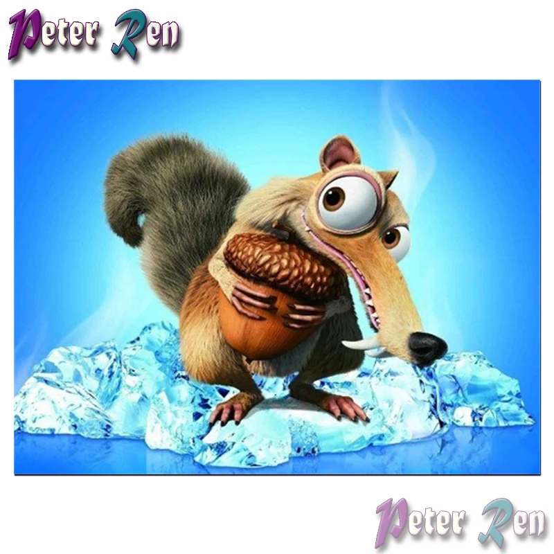 

5d Cartoon Diamond Painting Glacier Elephant Squirrel Embroidery full Square/round Mosaic Picture Rhinestone Children's gifts