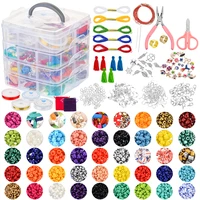 glass seed beads with charms elastic rope round crystal line jewelry pliers for jewelry making kit
