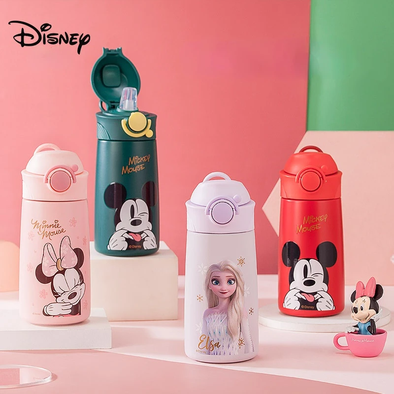 Disney Cup Frozen Elsa Princess Pixar Donald Duck Water Bottle Minnie Mickey Mouse Thermos Cup Cute Water Bottle for Girls