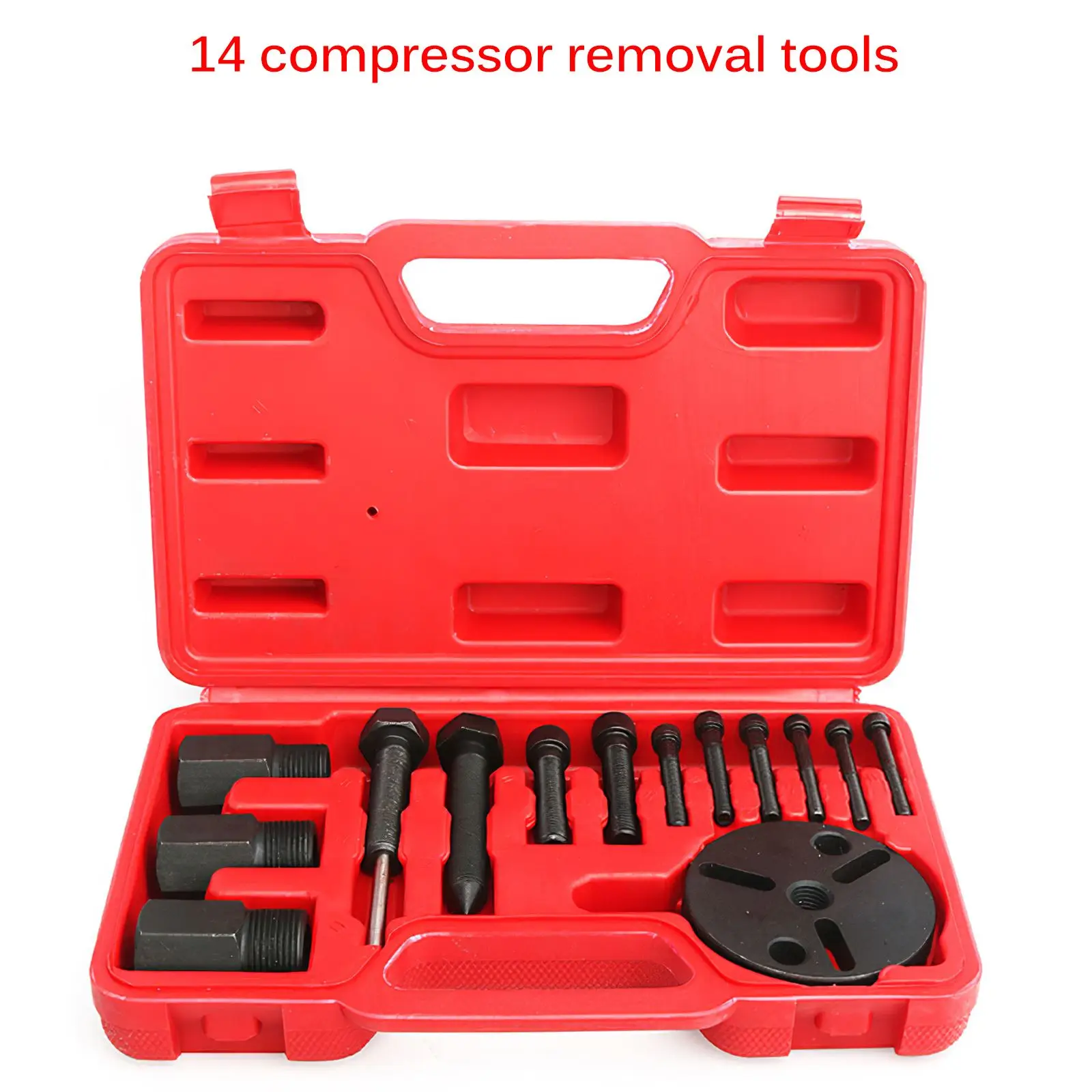 

14Pcs A/C R134a R12 Compressor Clutch Hub Puller Kit Remover & Installer Repair Tool Set Air Conditioning Compressor Repair Tool