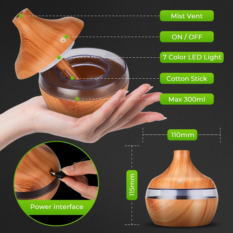 Увлажнитель Ароматизатор воздуха ультразвуковой со