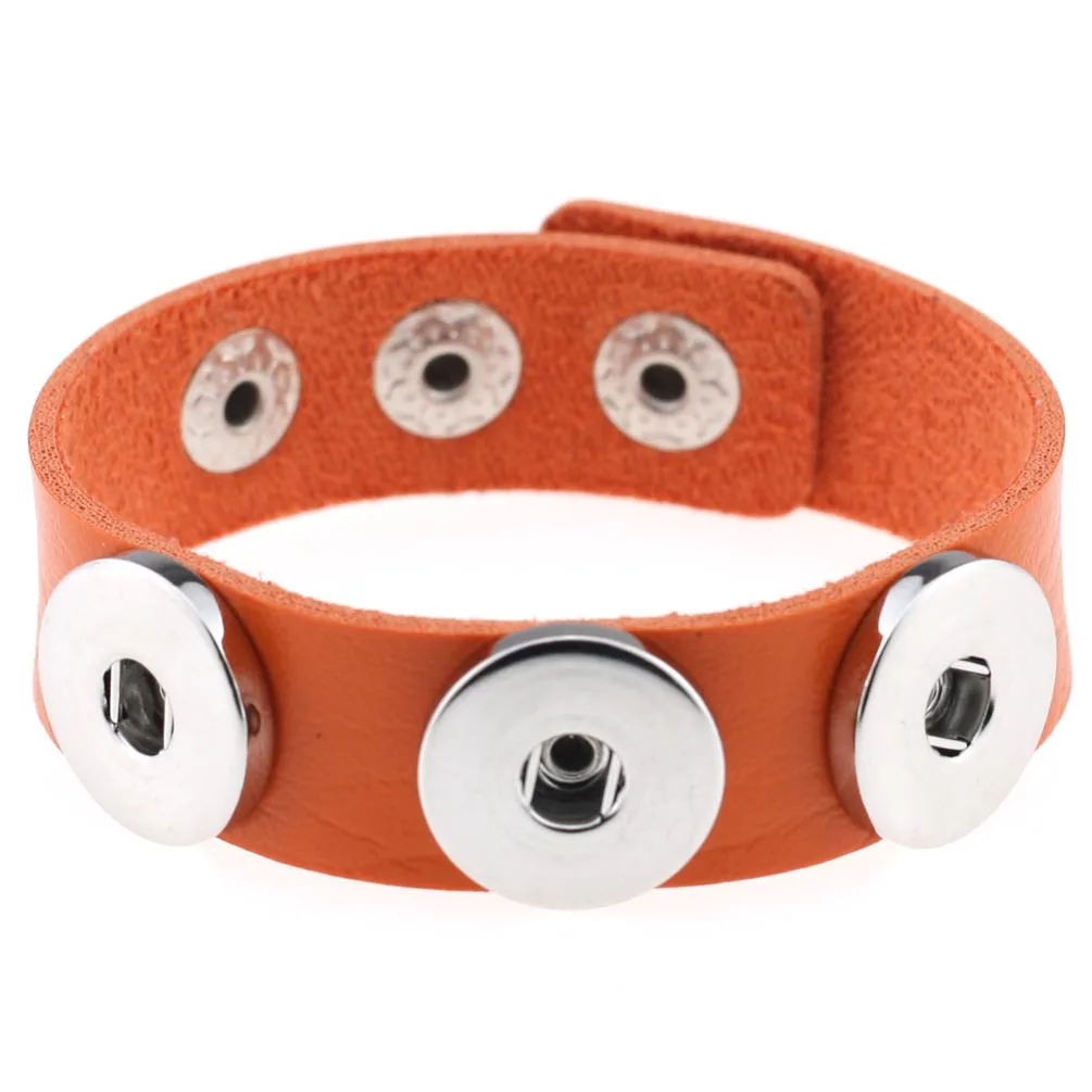 Браслет женский/мужской красный с принтом|pulseira de couro|snap button jewelrysnap |