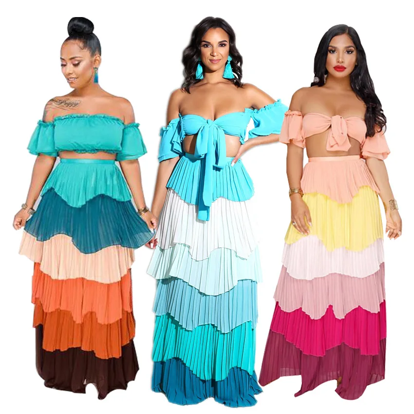 Нарядное Каскадное платье Adogirl комплект из двух предметов с оборками|Спортивные