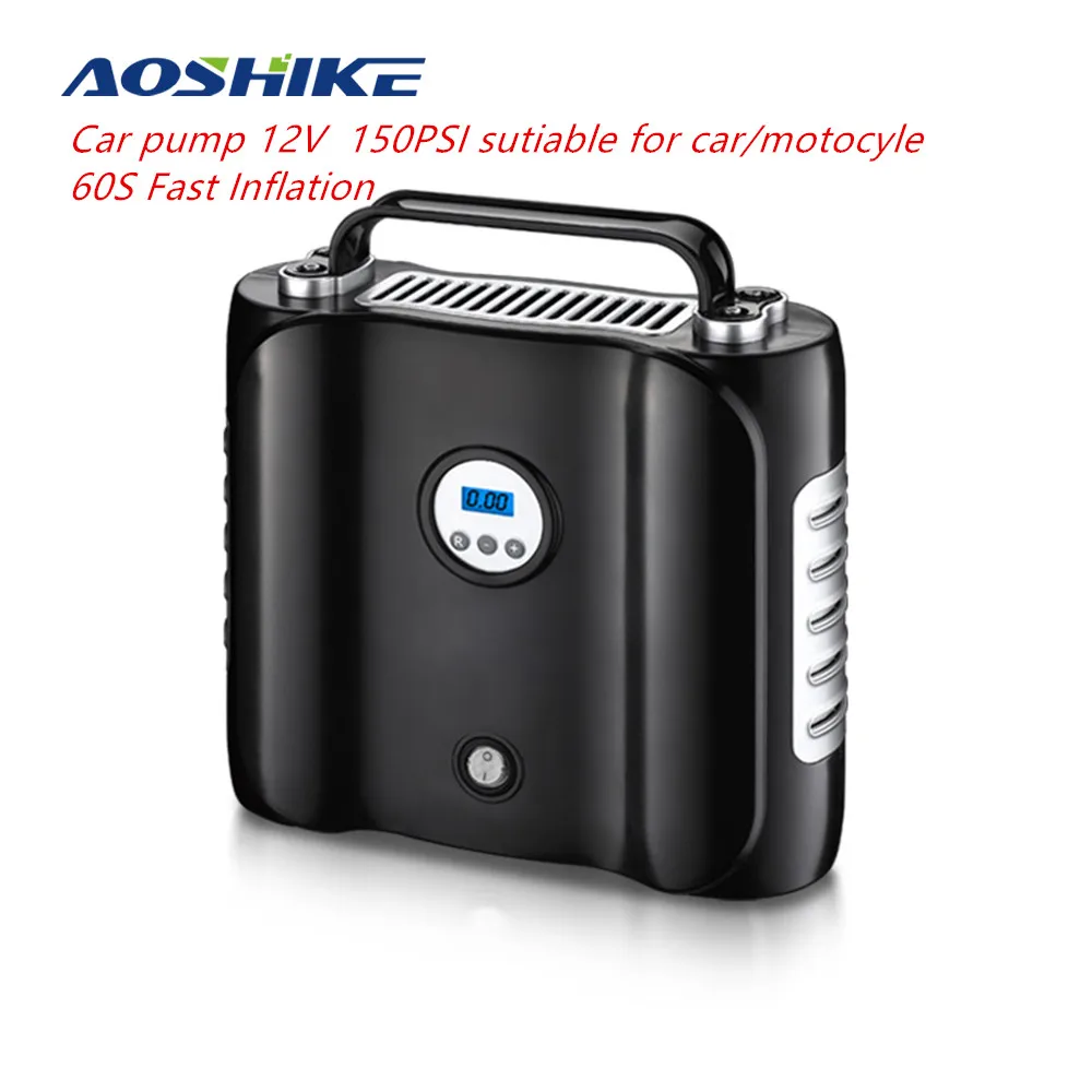 Цифровой насос для шин AOSHIKE автомобильный портативный компрессор 12 В 150PSI