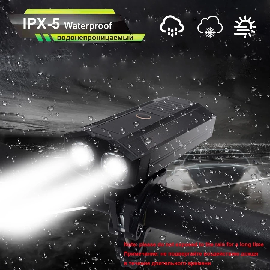 

5200mAh Bike Light Waterproof Bicycle Light USB Rechargeable Outdoor MTB Cycling Lamp With Power Bank Headlight Bike Accessories