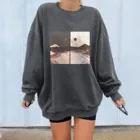 Свитшот в стиле ретро, женские худи с принтом, Женская винтажная Толстовка большого размера, пуловеры, топы с длинным рукавом