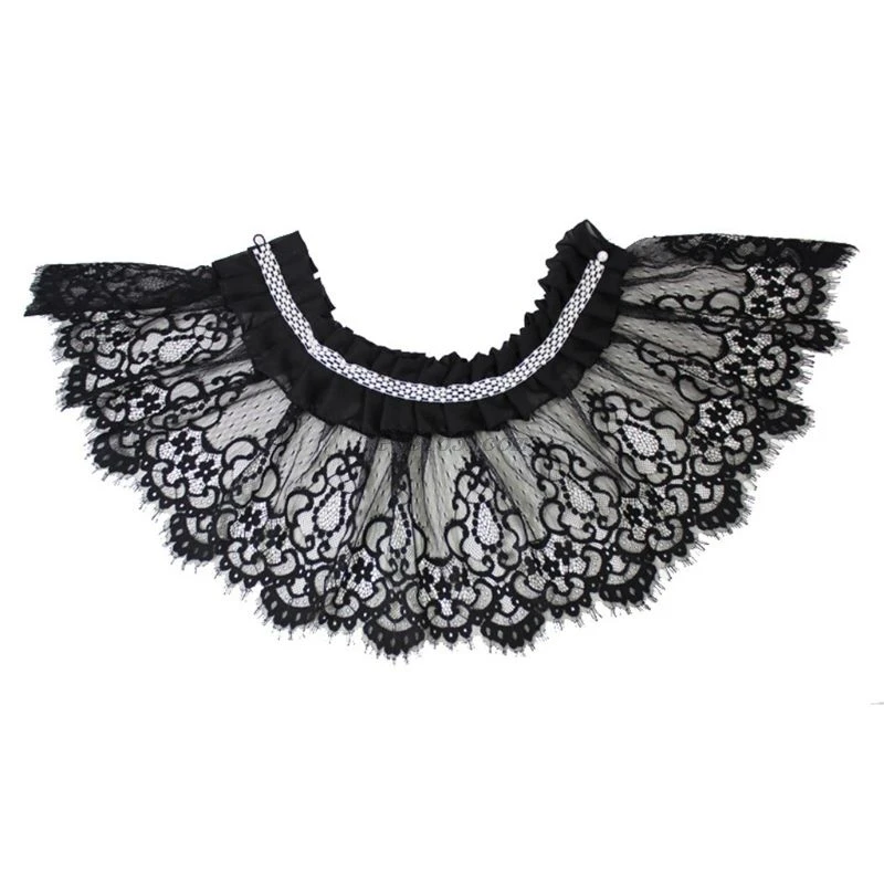 Женская ажурная кружевная Свадебная шаль с цветочной вышивкой болеро оборками и