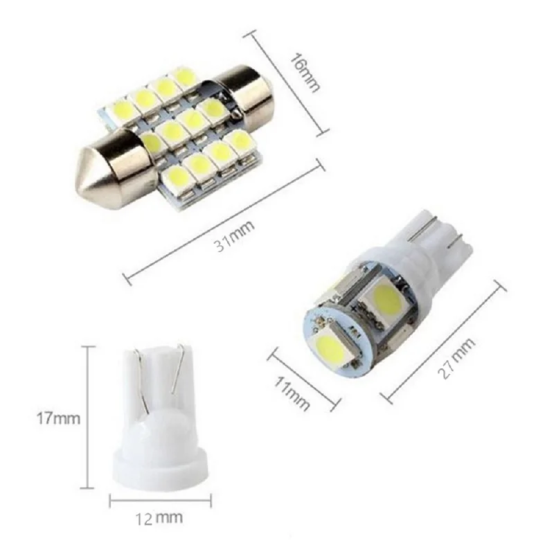 11 set White LED Lights Interior Package 10 & 31mm Map Dome For Mazda 3 5 6 B4000 Tribute Sport CX-5 CX-7 CX-9 1998-2019 | Автомобили и
