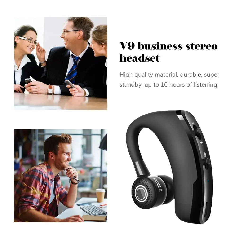 

V9 Business Hanging Ear Stereo Caller ID Noise Reduction Wireless Portable Listening Song Headphones