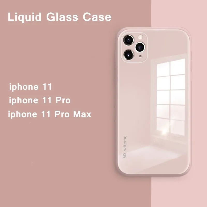 Оригинальный чехол из жидкого закаленного стекла для iphone 11 12 Pro Max SE 2020 X XS XR 7 8 Plus