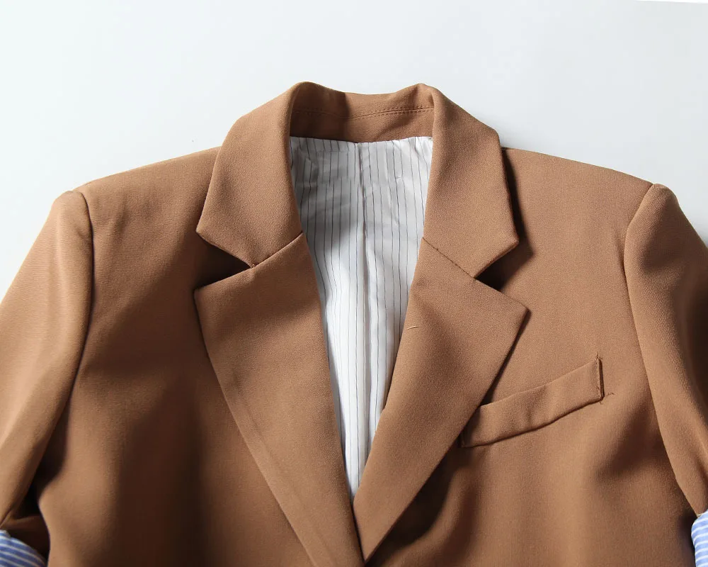 

PYJTRL Women striped sleeve suit coat blazer