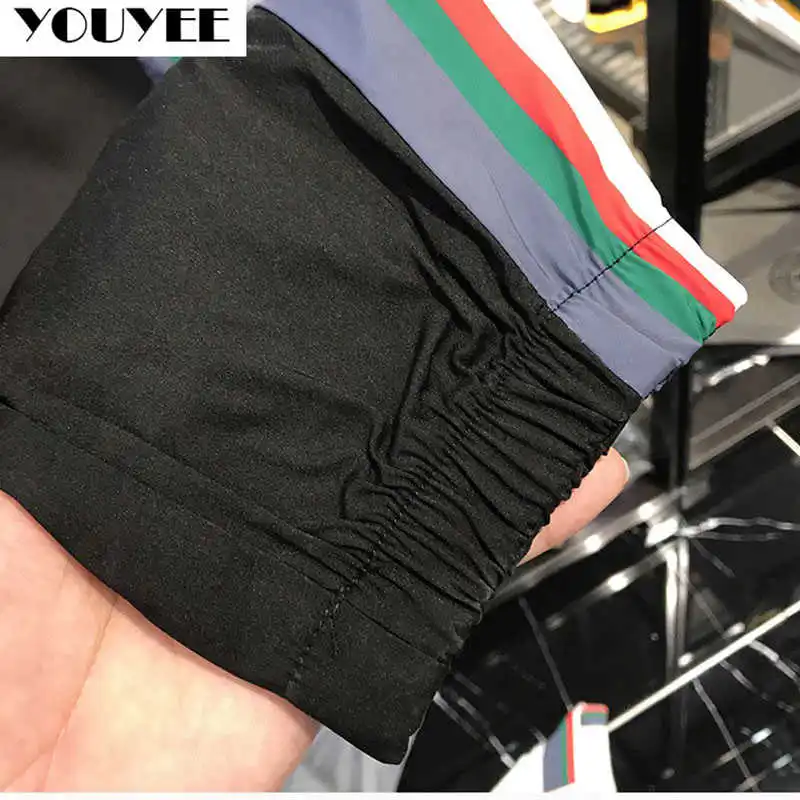 

Pants Casual Thin Men's Striped Embroidery 2021 Summer Trend New Small Foot Slim Capris Sport Men's Pants sweatpants Clothing
