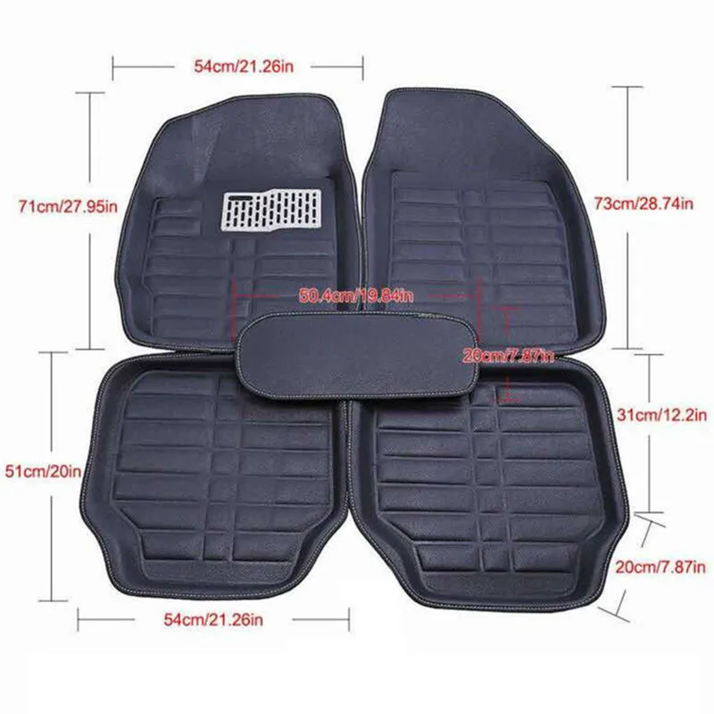 

5PCS car floor mats Universal Car Auto Floor Mats Anti-Slip Mat Floor Liner Front&Rear Carpet Mat firm soft car accessories