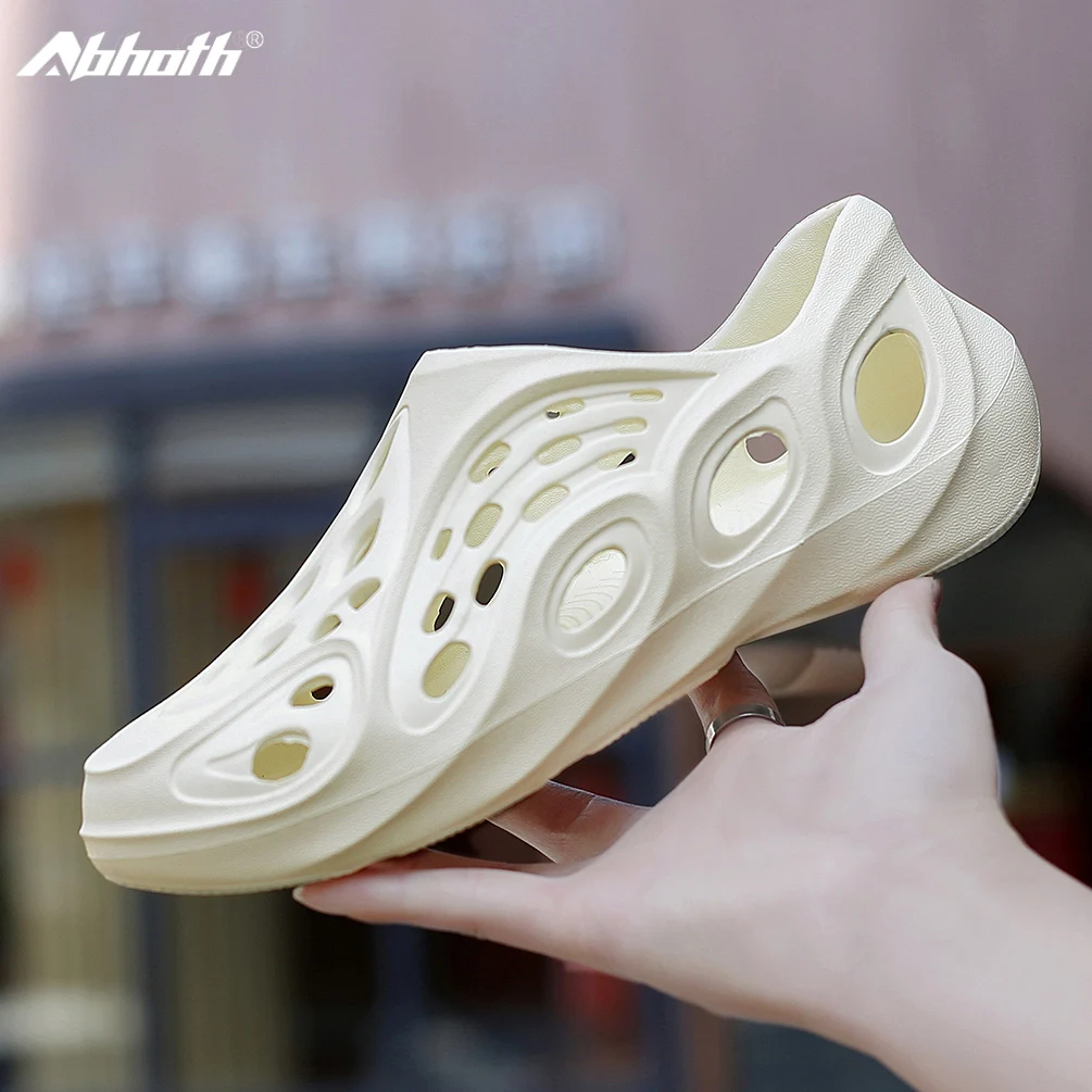 

Abhoth Summer Breathable Men and Women Sandals Hole Shoes Couple Home Slippers Beach Flat Sandals Rubber Light Comfortable Shoes