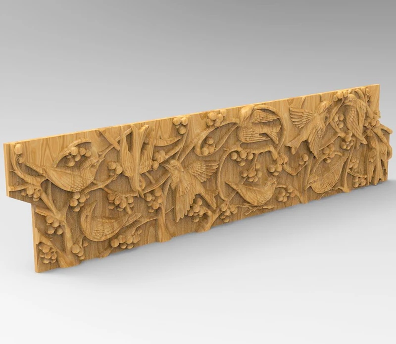 Декоративная панель птица модель 3D STL для фрезерного станка с ЧПУ 3D-принтера Artcam