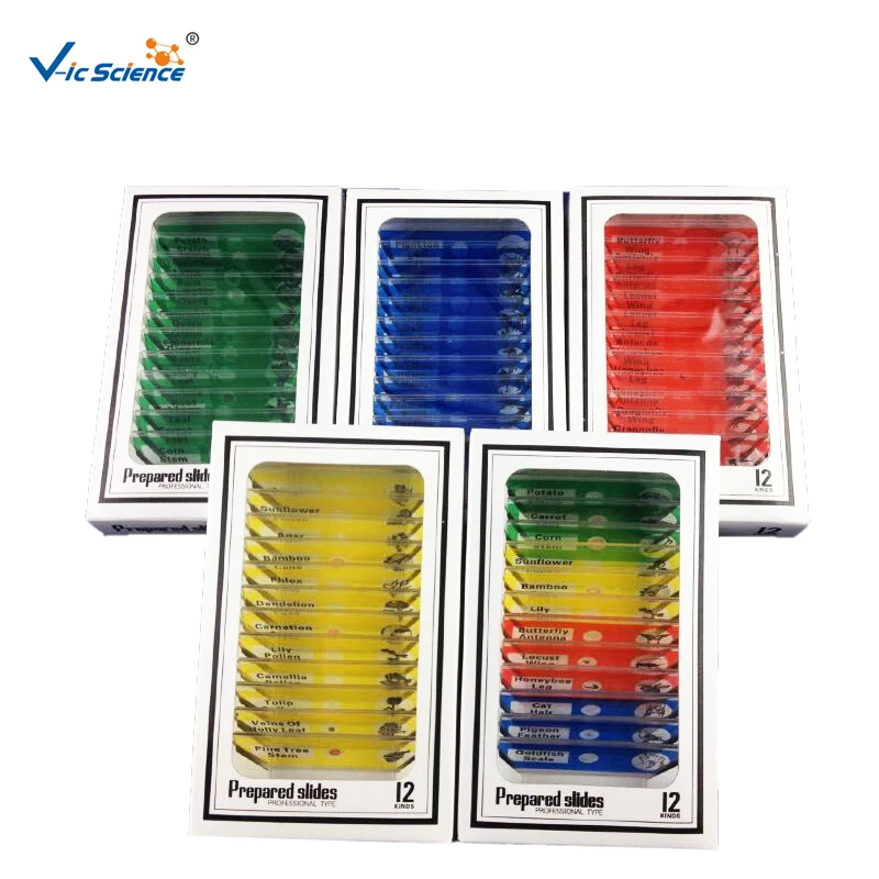 Рождественская акция 12 видов пластиковых микроскопов готовые слайды для детских