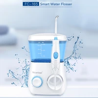 desktop oral irrigator with 8 nozzles dental water flosser electric cleaner 600ml oral hygiene for men adn women family use