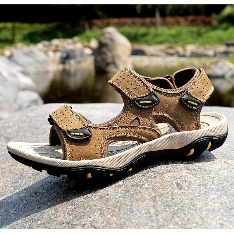 

Summer Shoes Men Beach Sandals Sandalias Playa Hombre Sport Sandals Men Leather Zandalias For Sandalen Heren Outdoor