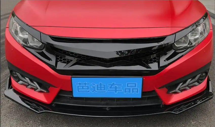 3 шт./компл. ABS черный передний бампер для губ Диффузор для Honda Civic