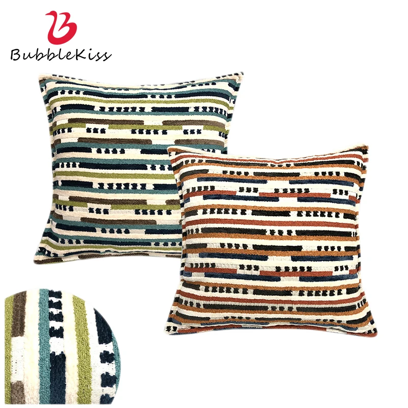 

Пузырь поцелуй синель наволочки для дома в этническом стиле Стиль Цвет полосатый диван Декор мультипликационным мотивом постельное белье ...