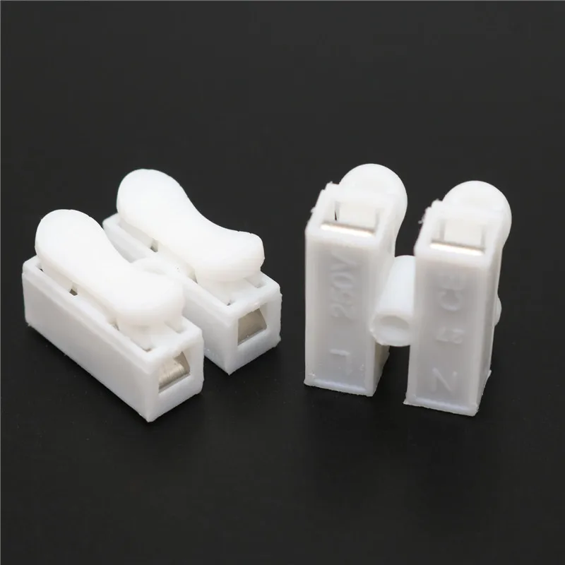 100 шт. 2 контактный пружинный соединительный провод без винтов|2p spring connector wire|spring