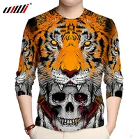 ujwi mens black skull long sleeve fashionable fun 3d full body printed long sleeve top tiger streetwear top dropship oversized