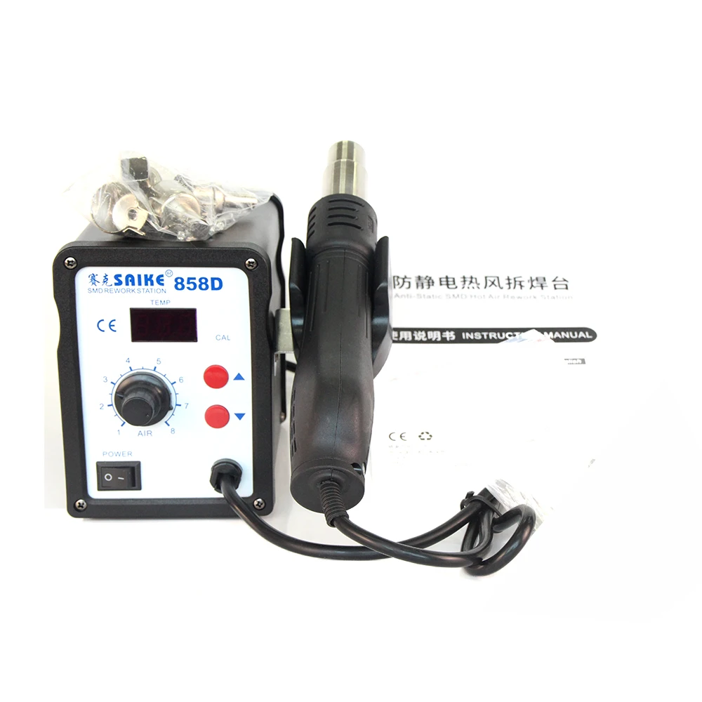 

Saike 858D Hot Air Gun Soldering Station 220V 700W BGA Desolder Station Desoldering Station Thermostat Repair Welding Wind Gun