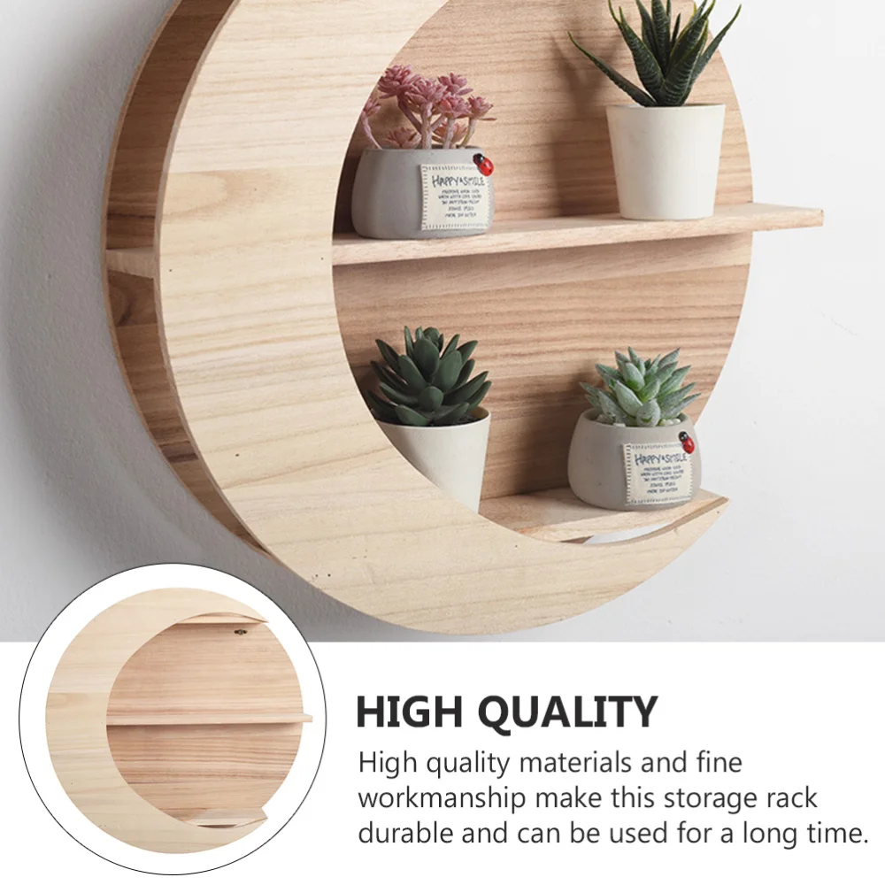 

1Pc Moon Shape Wall Decor Wall-mounted Storage Rack Wall Mounted Holder