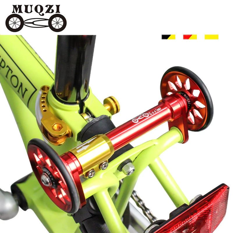 

MUQZI 18 Colors Rear Cargo Rack Extension Rod Telescopic Bar Extender & Superlight Easy Push Wheel For Brompton Folding Bike