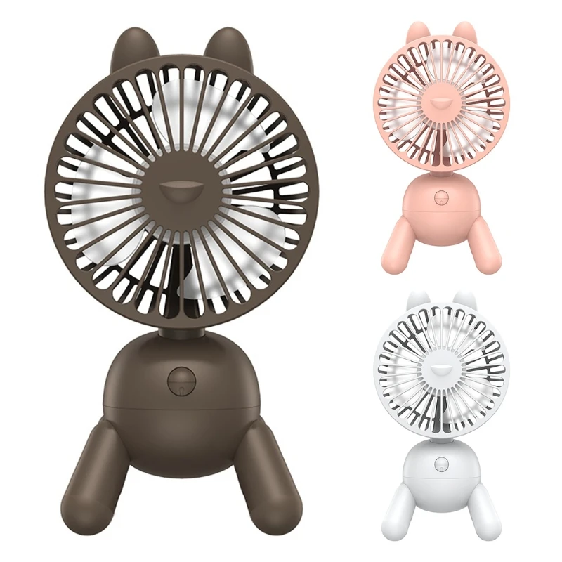 

Mini Desk Fan Puppy-like Style 2400mAh USB Rechargeable Mini Tabletop Fan 4 Gears 80 Degree Rotatable Washable for Room