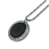fashion anti emf pendant necklace stainless steel crystal volcanic stone men women energy power necklace