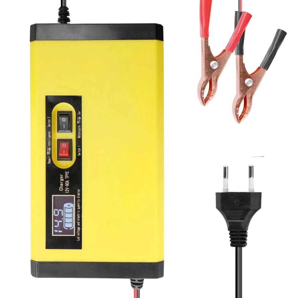 

Car Motorcycle Battery Charger 12v 4A-8A Fully Automatic Intelligent Fast Charging Pulse Repair Chargers Wet Dry Lead Acid Cell