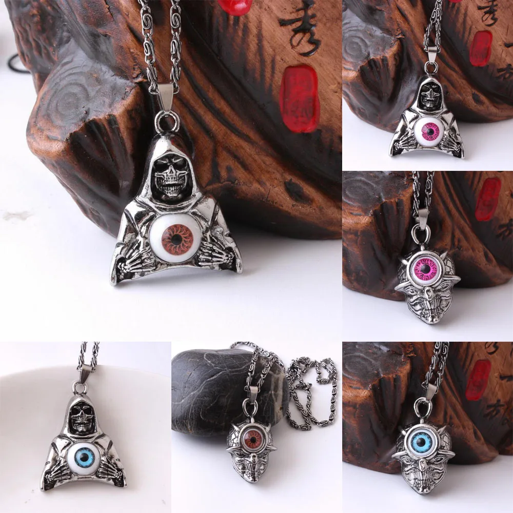 Модный кулон в стиле панк с изображением скелета ожерелье подарок на праздник |