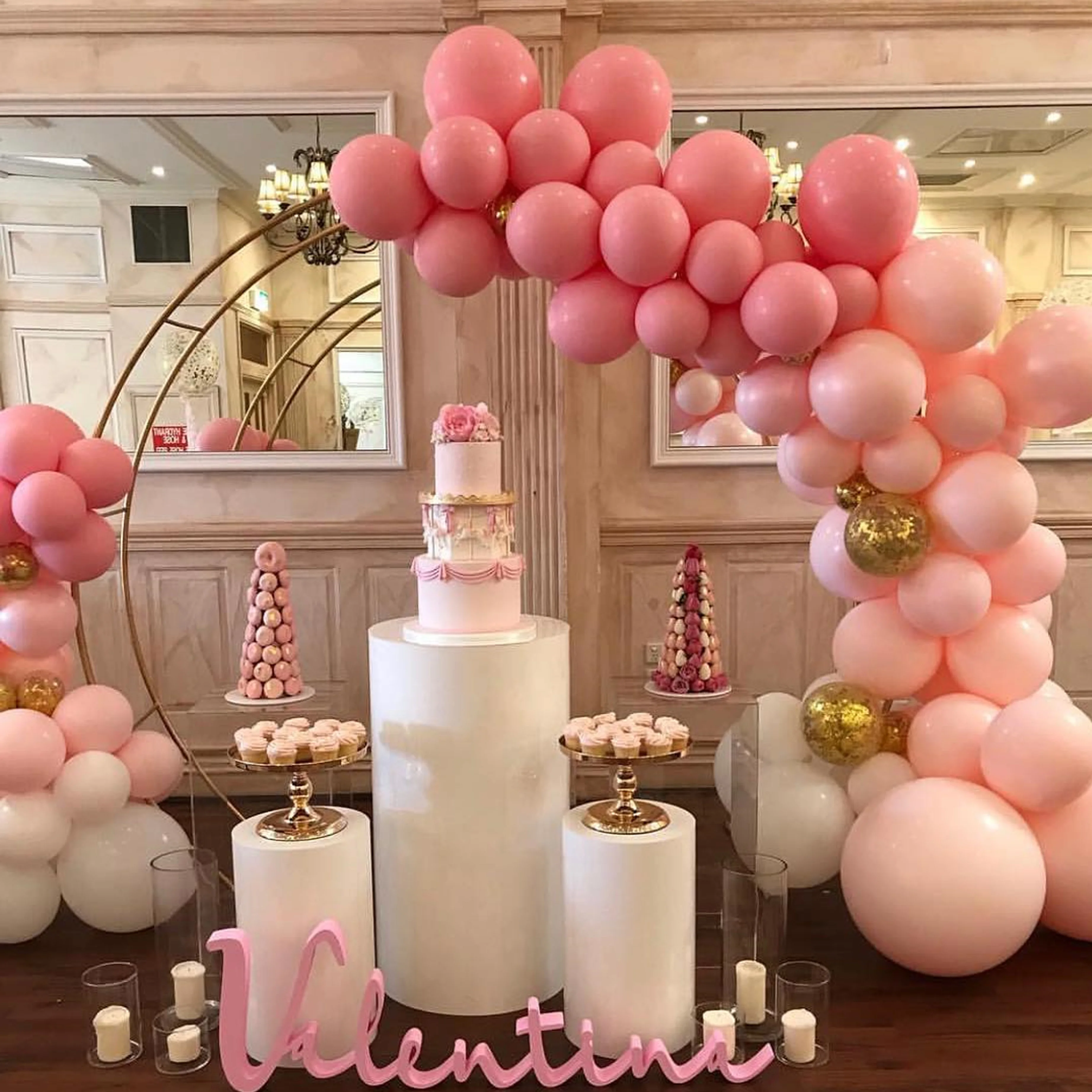 wedding kids party stage backdrops cylinder column large arch for flower balloons dessert table tall cake stand pillar holders | Дом и сад