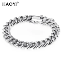 111315mm 316l stainless steel bracelet for mens boys double curb link chain heavy bicycle chain wristband male jewelry gifts