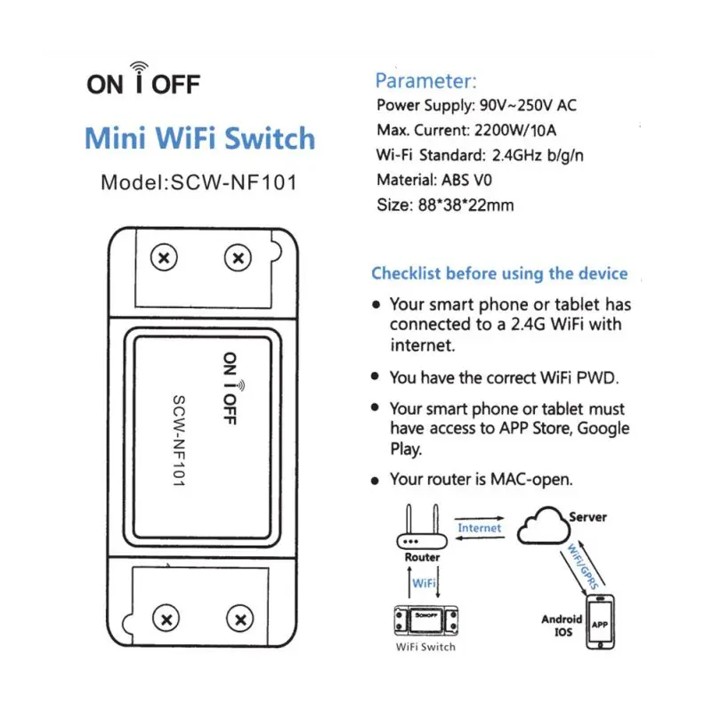 DIY WiFi умный Светильник Универсальный таймер выключателя беспроводной пульт