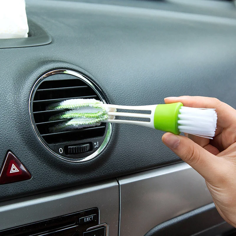

Herramienta de limpieza de enchufe 2 en 1 para aire acondicionado de coche, cepillo de polvo multiusos, accesorios para Interior