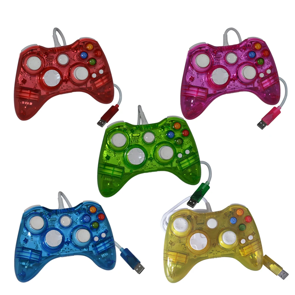 

USB Wired Gamepad For Xbox 360 Controller With LED Light Joy Pad Joystick Wired Game Controllers For Microsoft Xbox 360