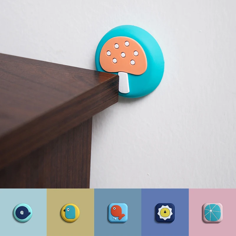 

Door Stoppers Wall Protection Safety Shock Absorber Door Handle Bumpers Security PVC Cartoon fruit Shape Protectors Wall Sticker