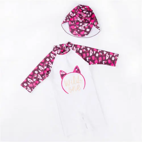 Новый брендовый Летний милый купальный костюм с длинными рукавами для маленьких