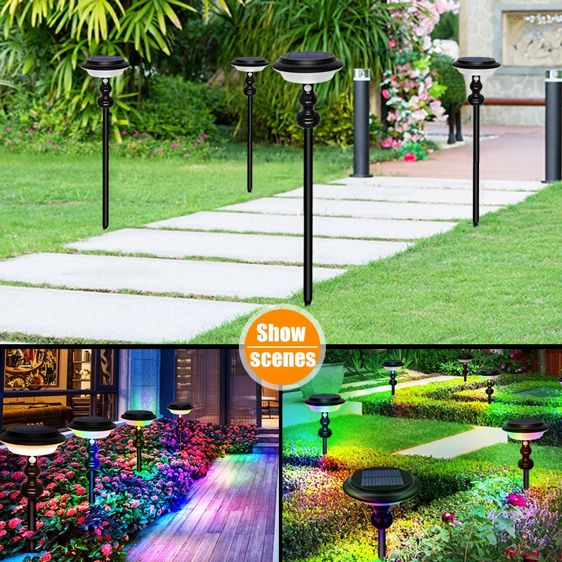 

Newest 64 led Solar Light Colar Changing Warm White Solar Lamp With 4 Modes Inground Lighting For Wall Yard Garden Decoration