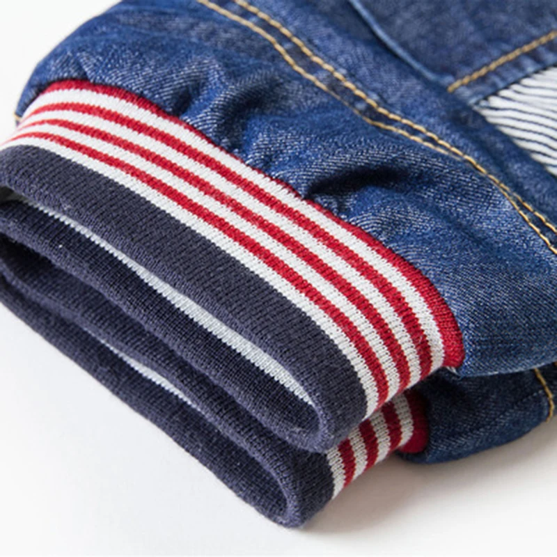 От 2 до 7 лет детские зимние штаны с шерстяной подкладкой джинсовые брюки для