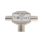 Двухсторонний ТВ-антенна Коаксиальный сплиттер коаксиальный металлический сигнал T-адаптер комбайнер 2 штекер на 1 гнездо адаптер для ТВT коаксиальные адаптеры